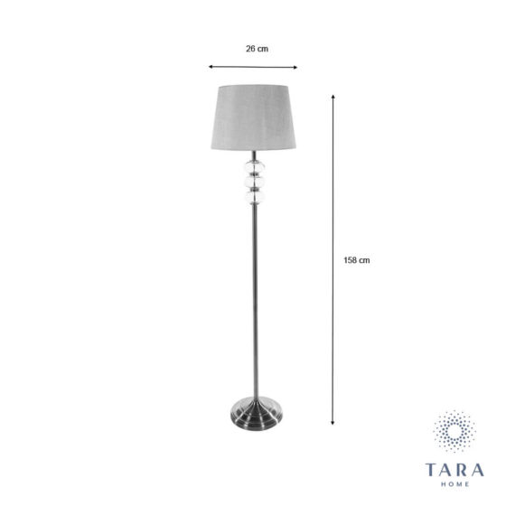 Jane Floor Lamp Silver Grey 158cm