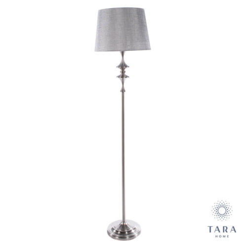 Mercury Floor Lamp Satin Silver 161cm
