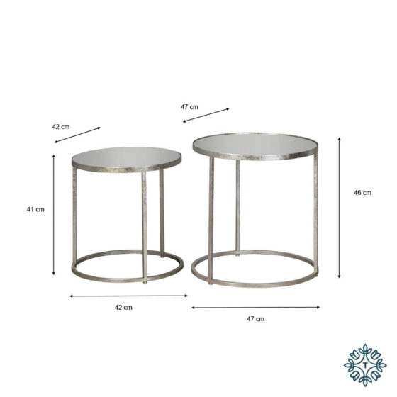 Avery Set of 2 Side Tables Silver