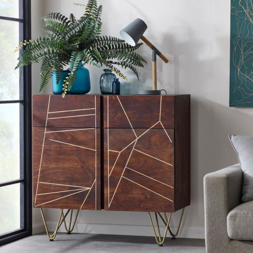 Dark Gold 2 Door Medium Sideboard