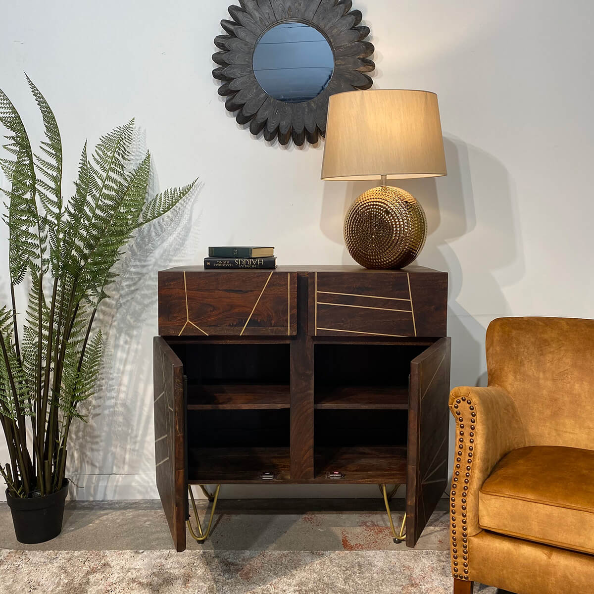 Dark Gold Medium Sideboard