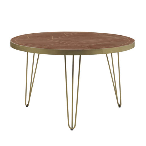 Dark Gold Round Dining Table