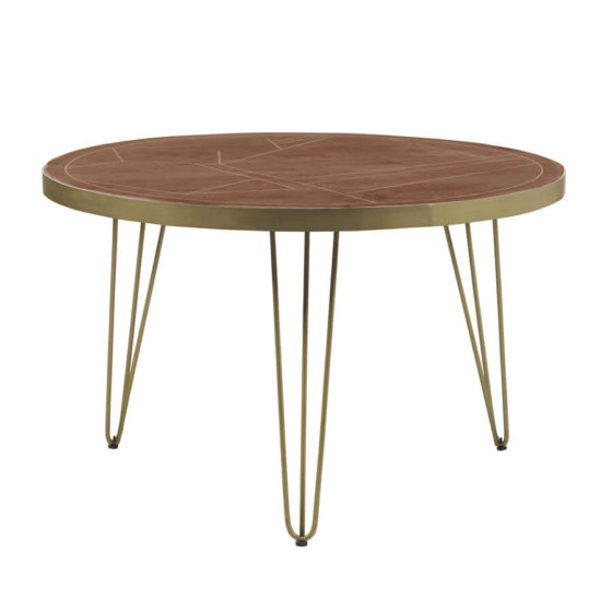 Dark Gold Round Dining Table