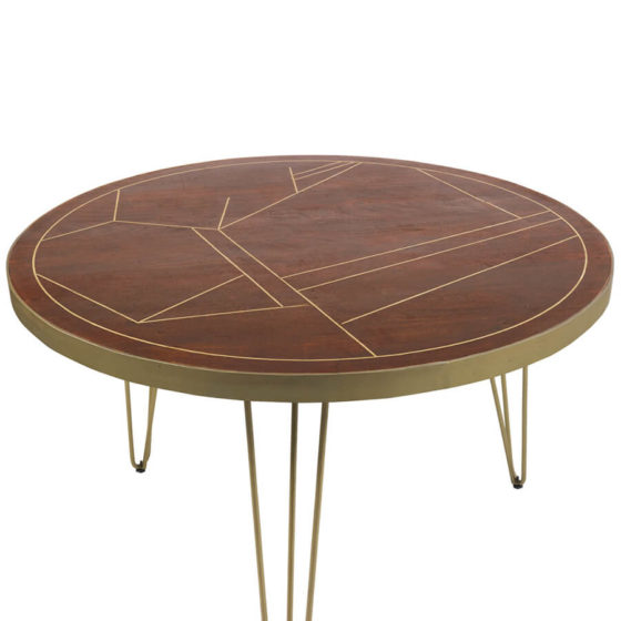 Dark Gold Round Dining Table