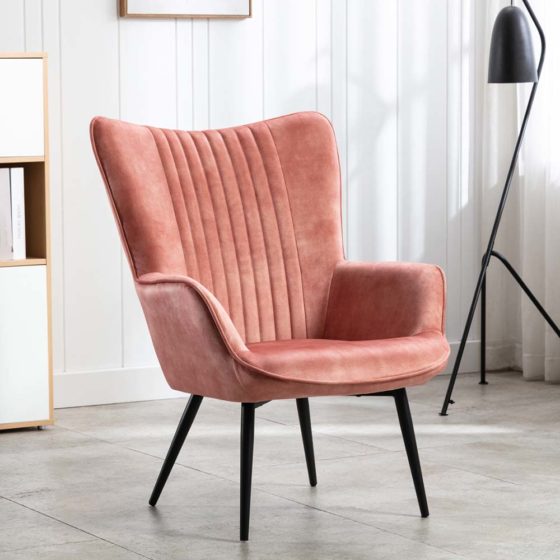 Lynette Accent Chair – Blush Pink