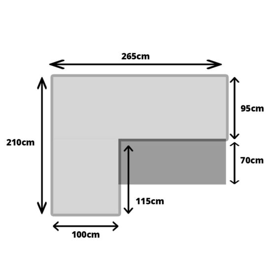 Caprice Corner Sofabed LHF Dimensions