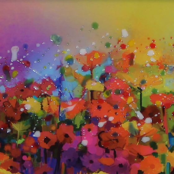 Colourful Field of Flowers Artwork