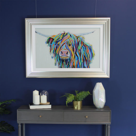 Colourful Highland Cow Wall Art