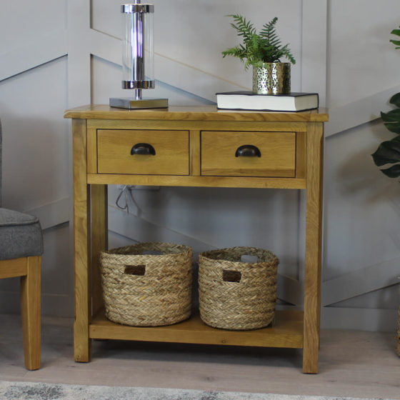 Kilmore Oak 2 Drawer Console Table