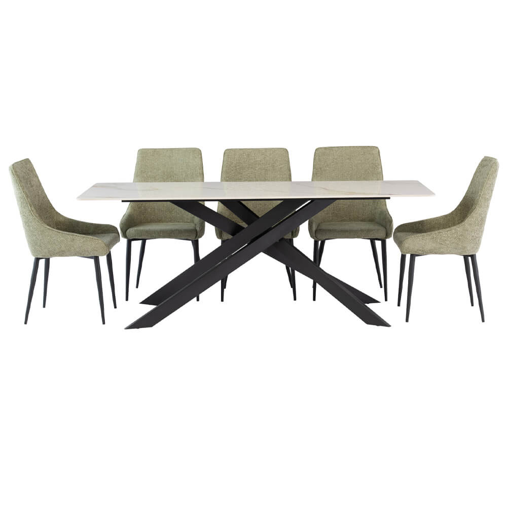 Grey and gold dining on sale table set