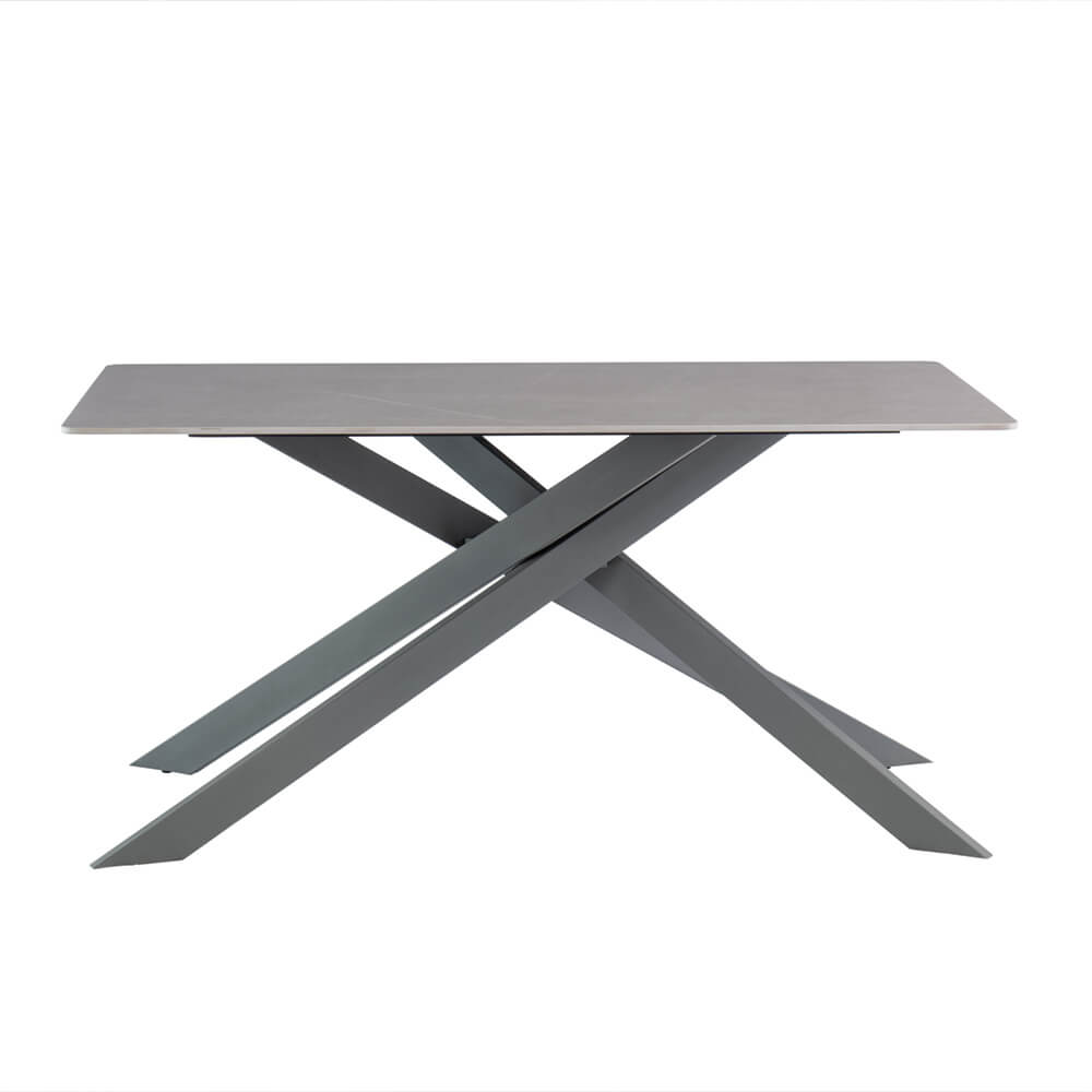 Cambell Dining Table - 1.6m - Matt Grey+Grey