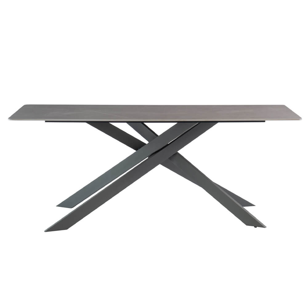 Cambell Dining Table - 2m - Matt Grey+Grey