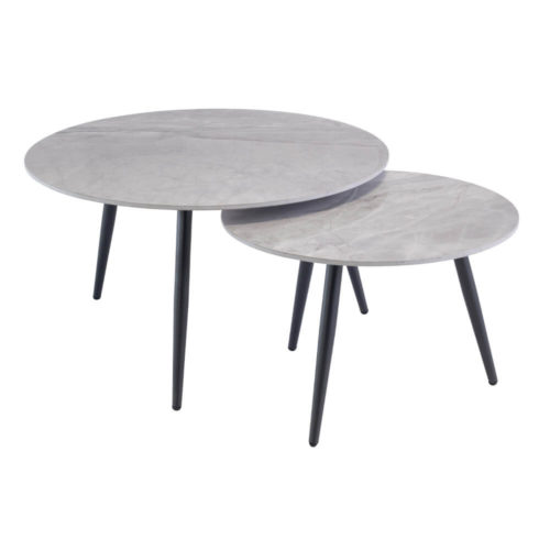 Lucy Round Coffee Table Set - Grey