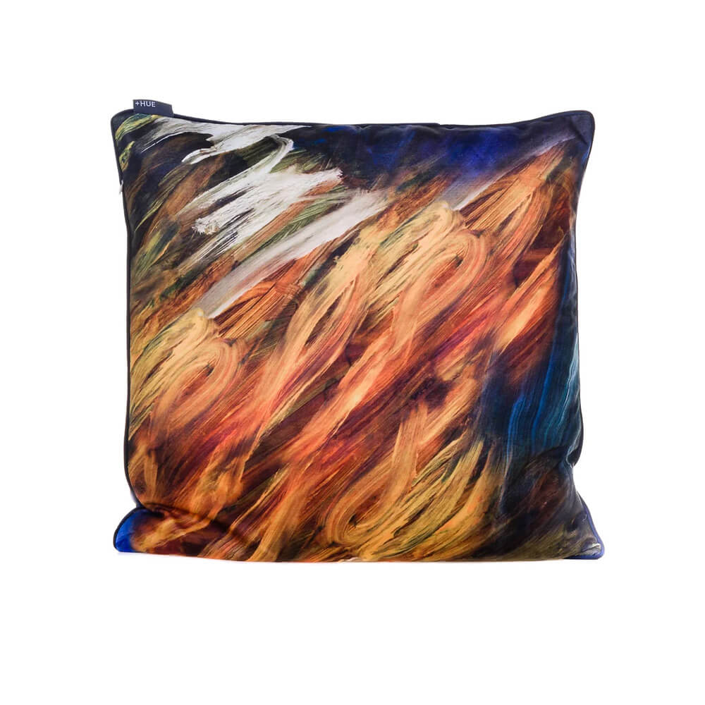 Chenille Fantasy Print Cushion - Gold