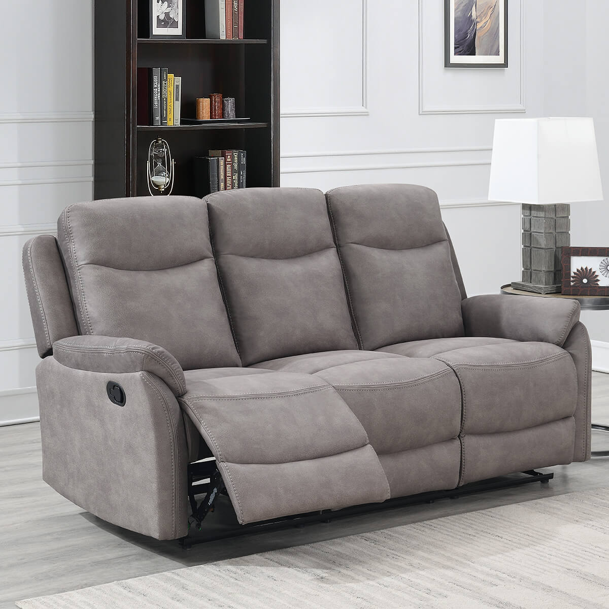 Evander 3 Seater Sofa - Grey Fabric - Get Furnished