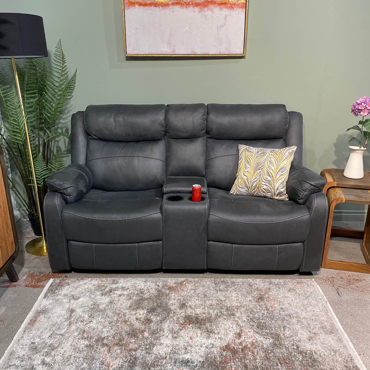Bruno Reclining 2 Seater Sofa With Console