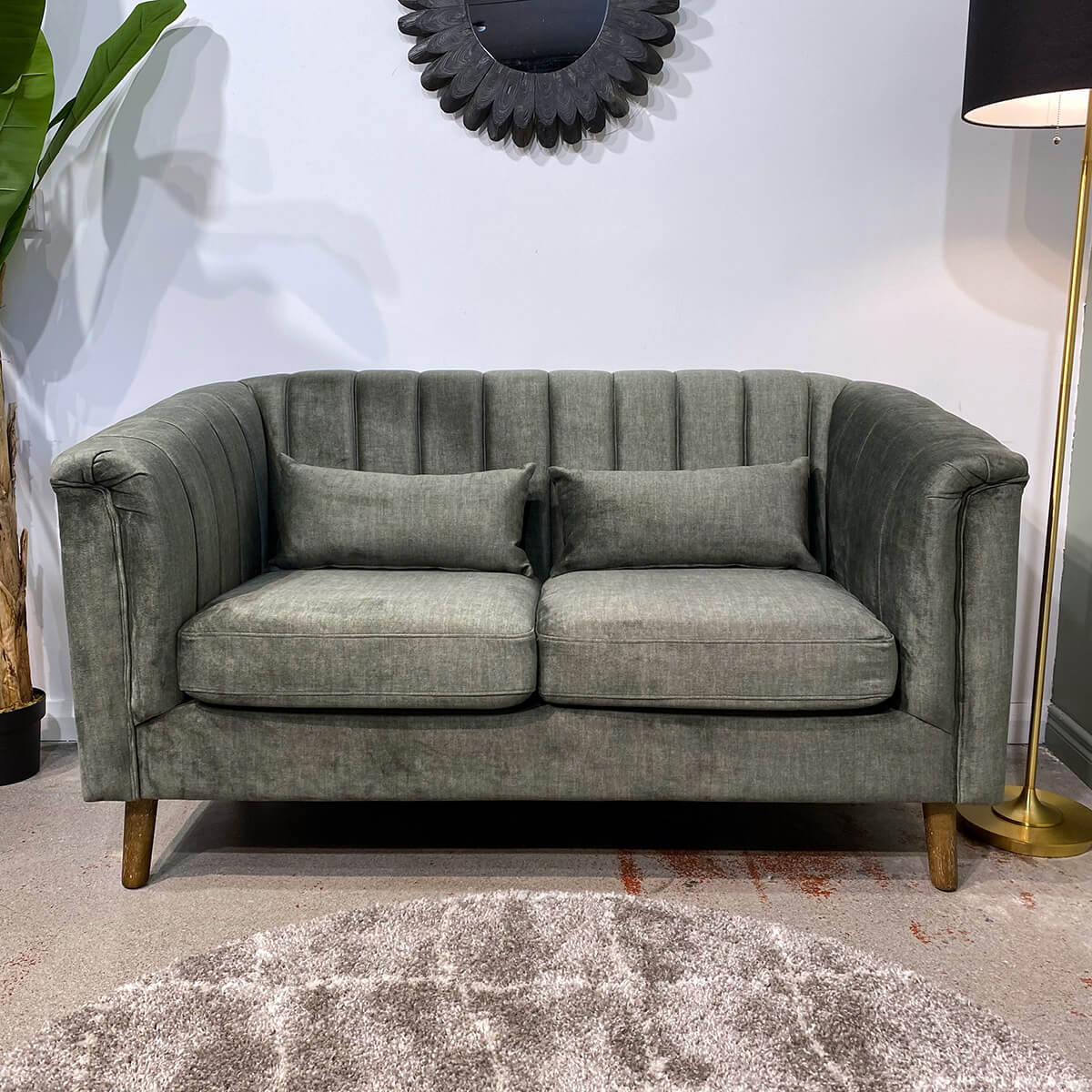 Charlotte 2 seater sofa – Moss Green