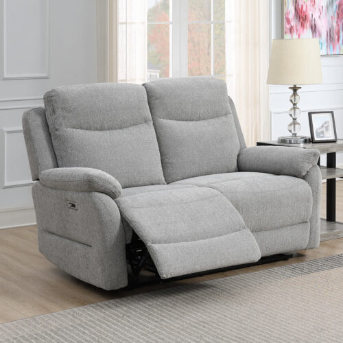 Keegan 2 Seater Electric Recling Sofa - Grey