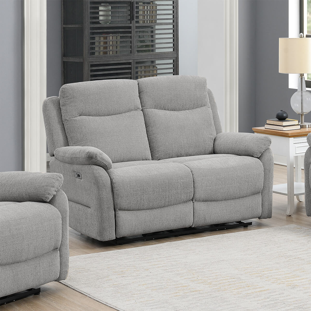 Keegan 2 Seater Electric Recling Sofa – Grey