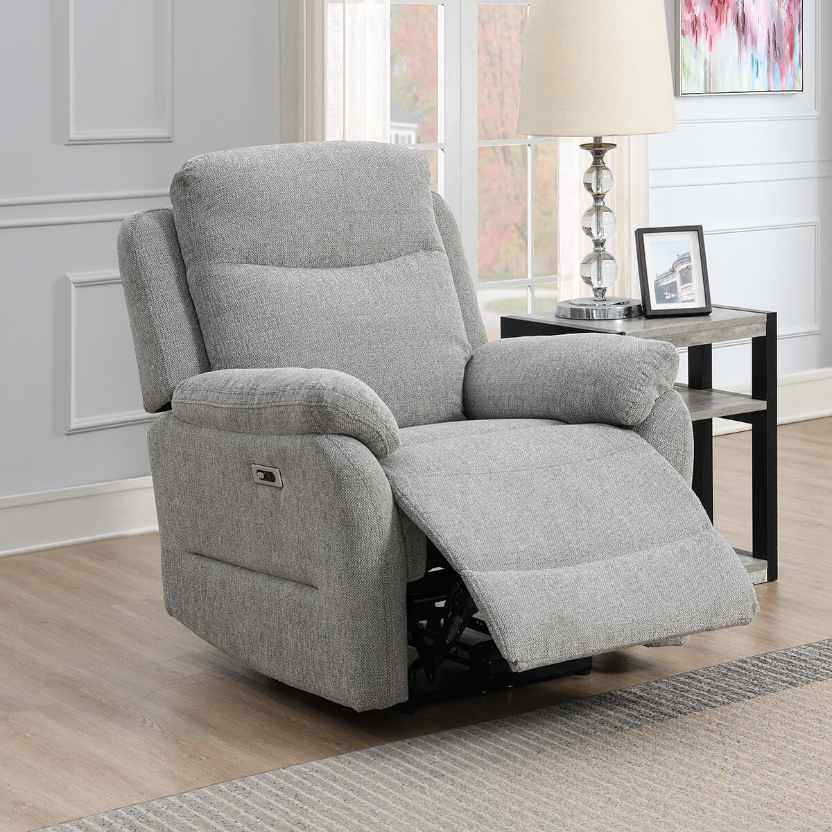 Keegan Electric Recling Armchair – Grey