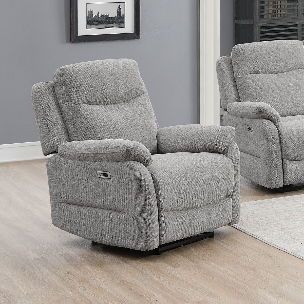 Keegan Electric Recling Armchair - Grey