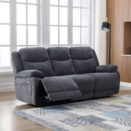 Herbert 3 Seater Electric Recliner - Dark Grey