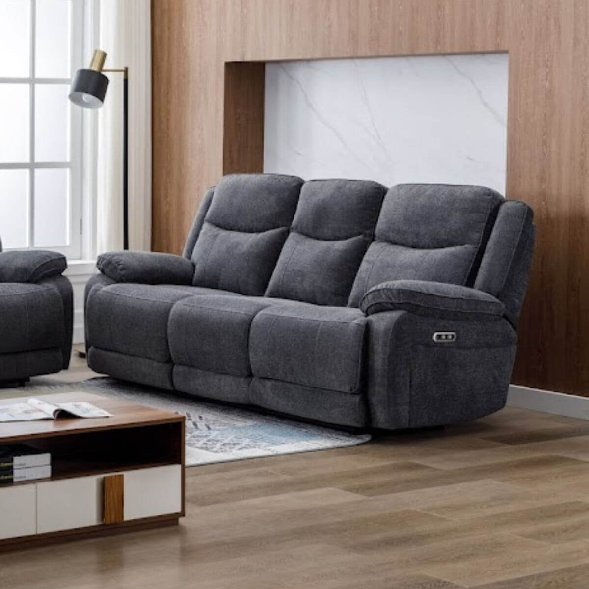 Herbert 3 Seater Electric Recliner - Dark Grey