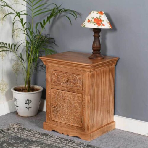 Artwork Mango Wood Bedside Table