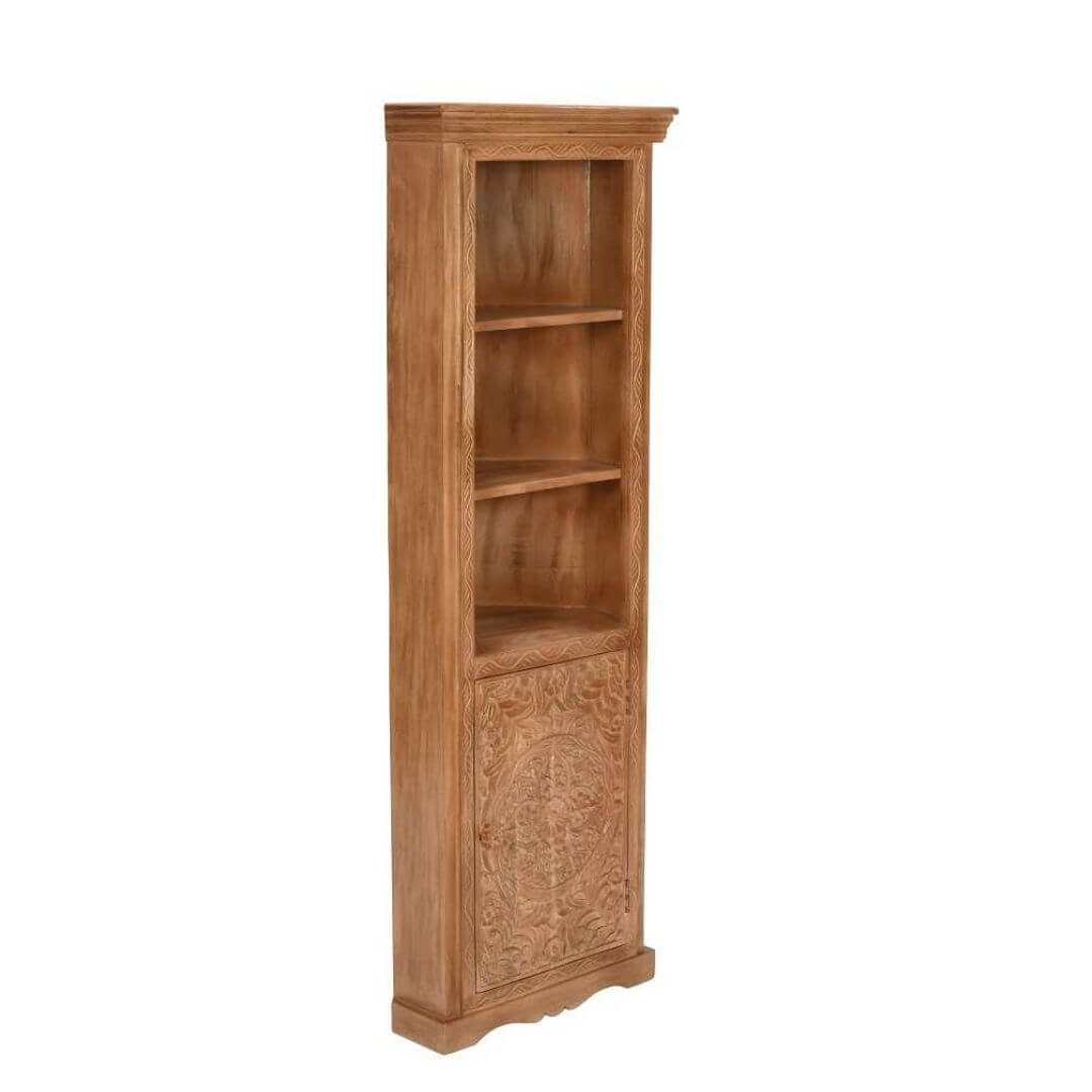Artwork Mango Wood Corner Bookcase