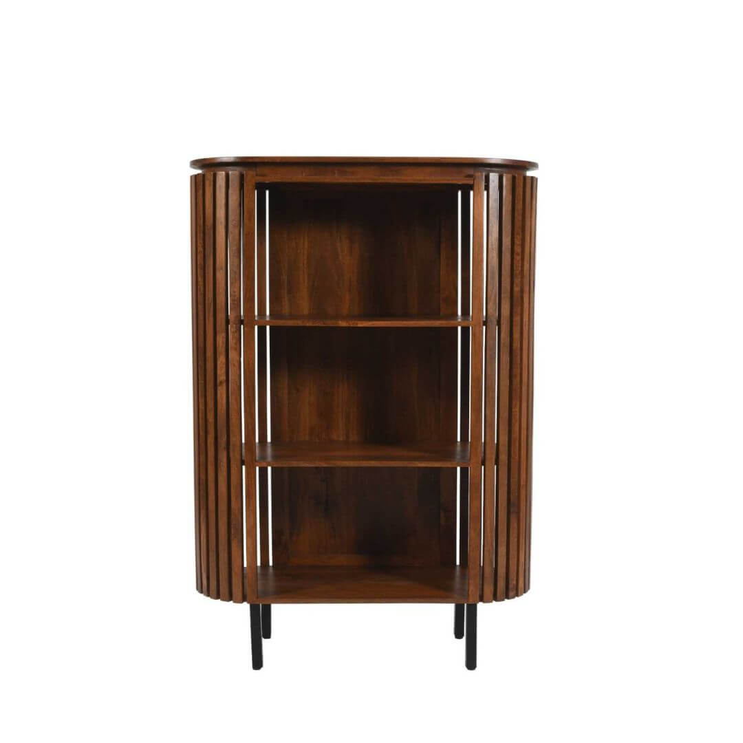 Slatted Mango Wood Bookcase