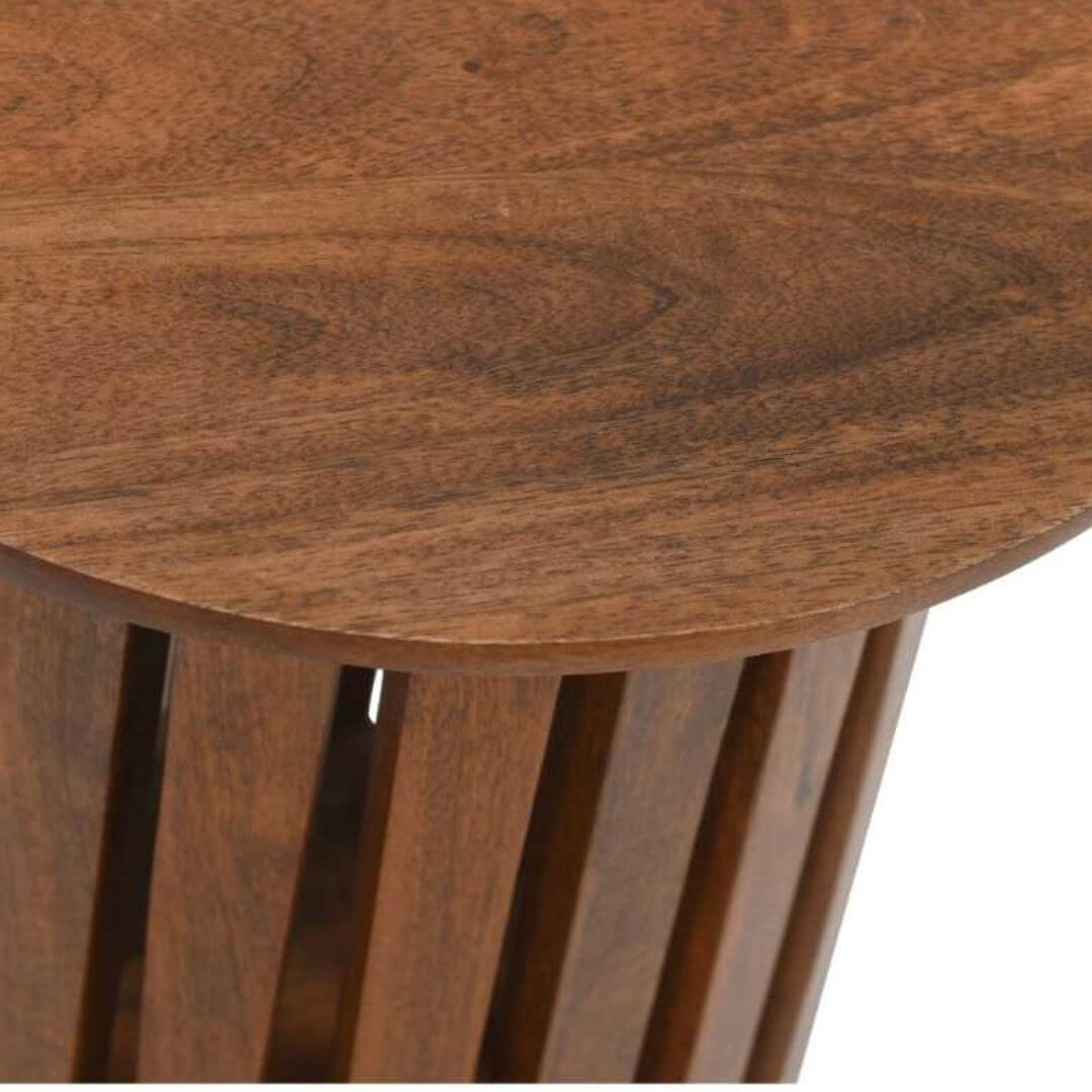 Slatted Mango Wood Side Table