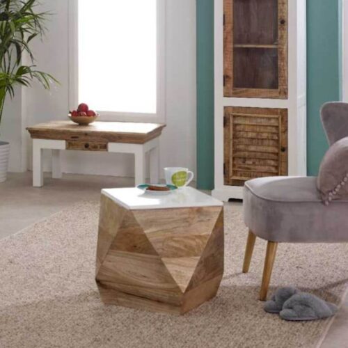 alfie side table - solid mango wood