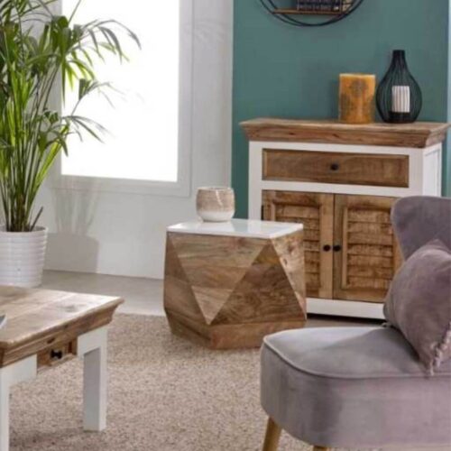 alfie side table - solid mango wood