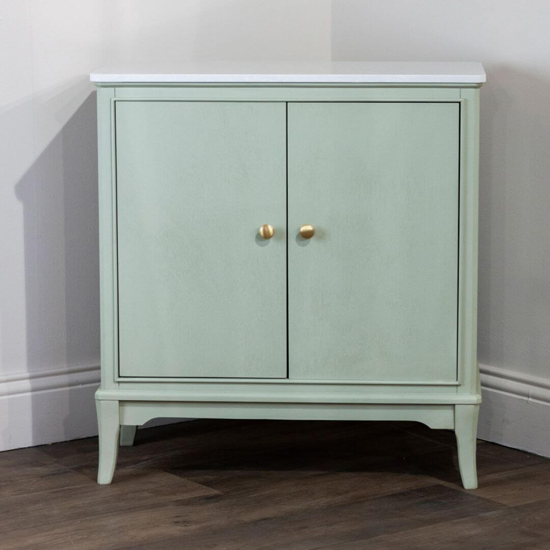 Monroe Sage 2 door cabinet with marble top