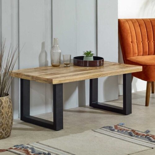 Surrey Rectangle Coffee Table With metal legs