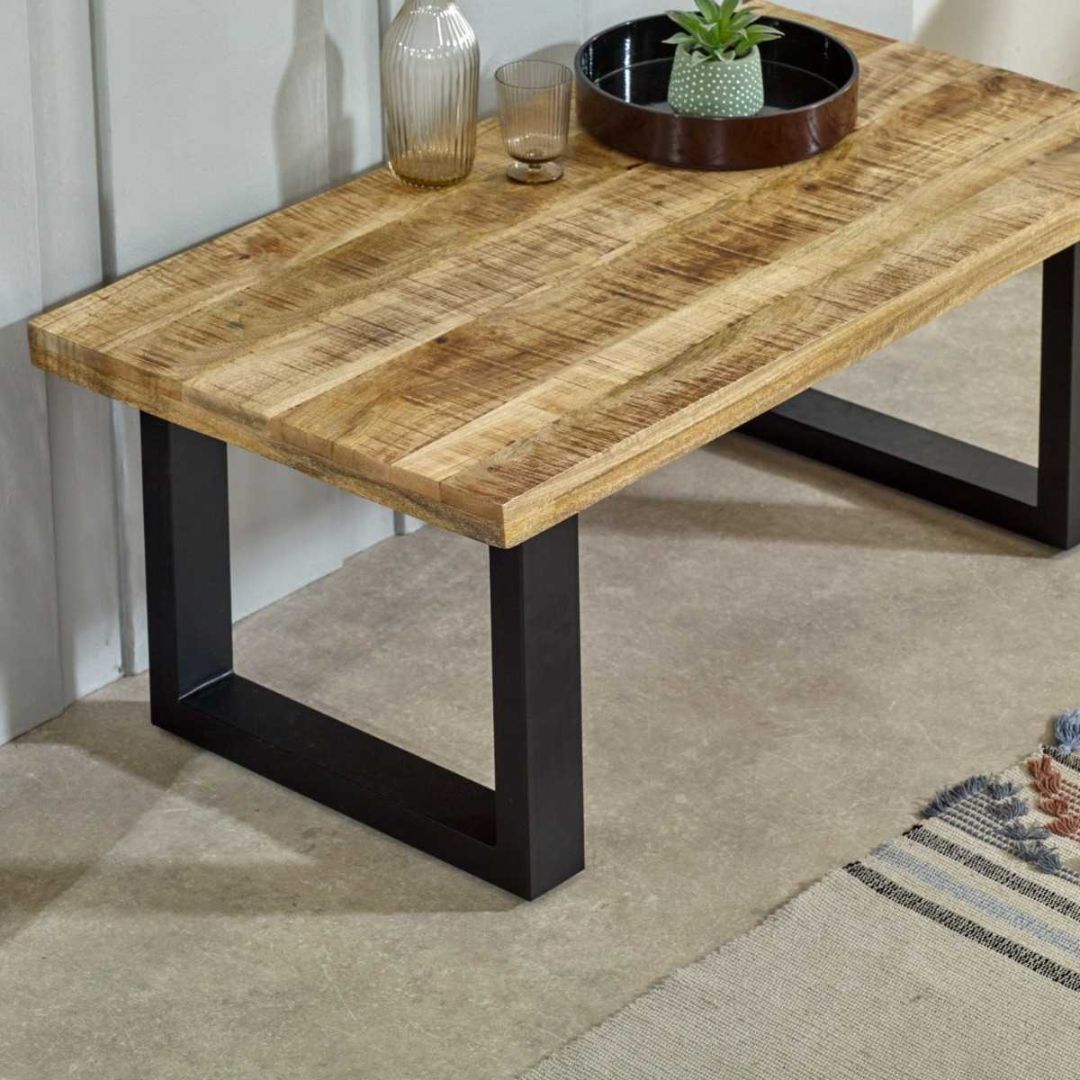 Surrey Rectangle Coffee Table With metal legs