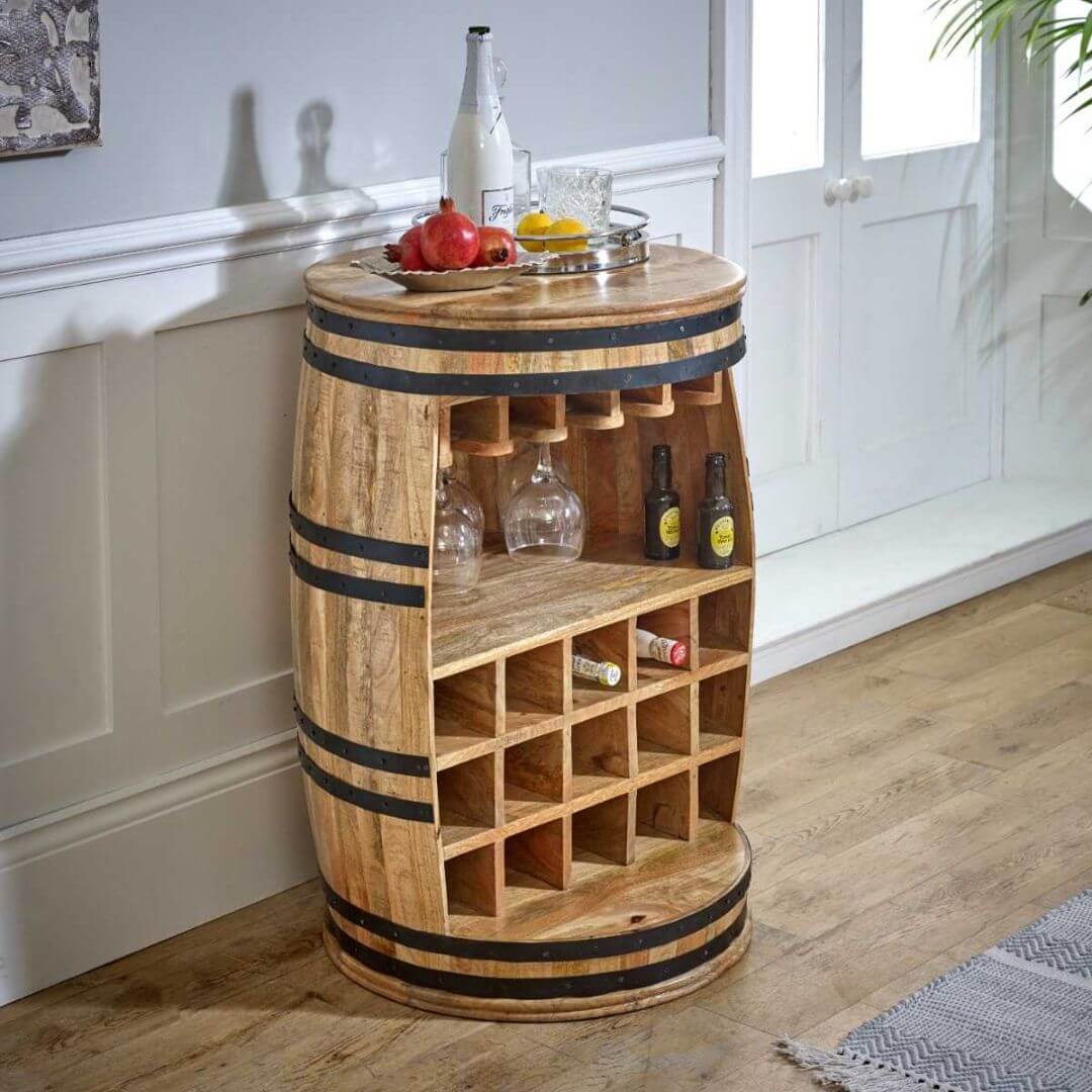 Surrey barrel wine side table