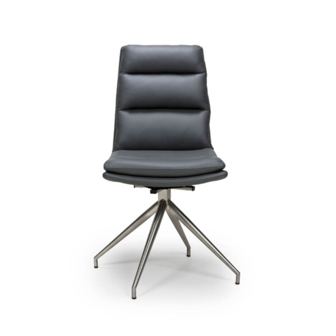 Nobo Swivel Chair Brushed Steel Grey