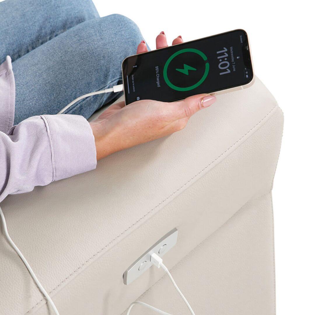 Russo 2 Seater Electric Recliner - Stone