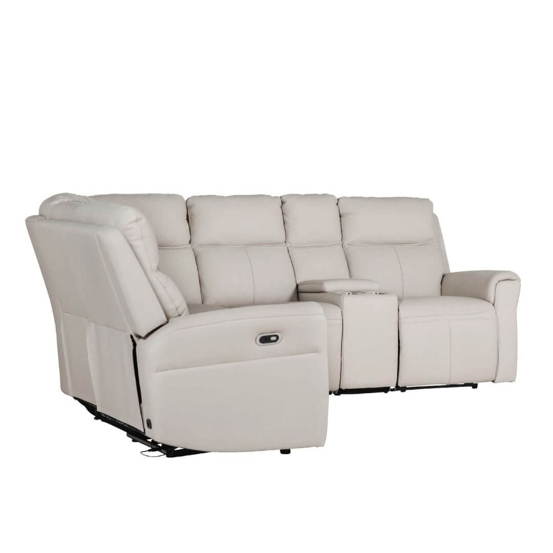 Russo Corner Electric Recliner - Stone