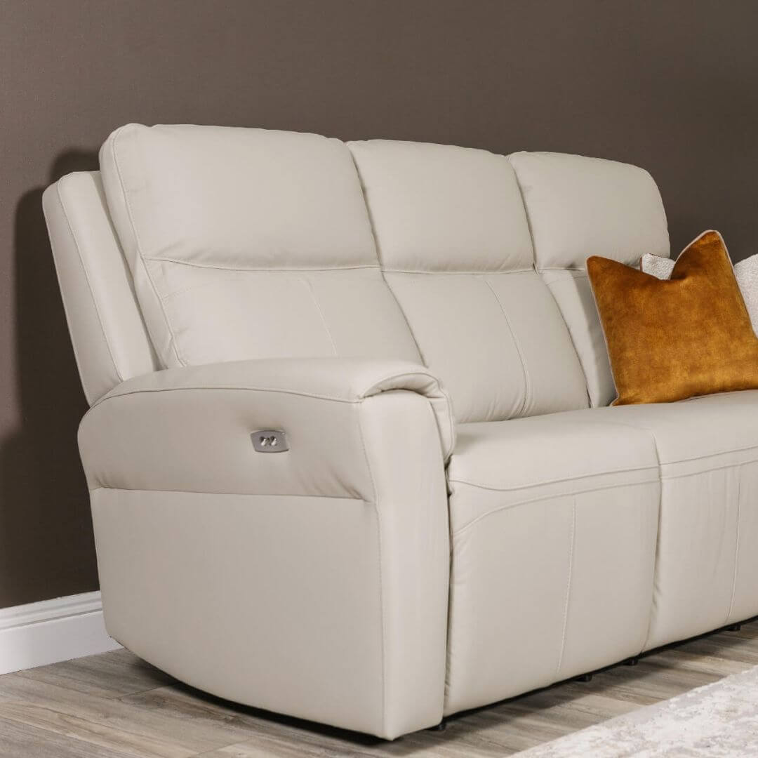 russo 3 seater recliner sofa - stone