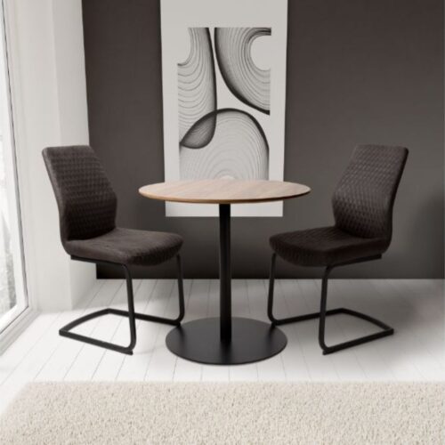 Manhattan Round Table - Light Walnut 80cm