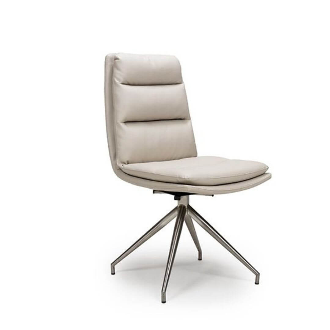 Nobo Swivel Chair Brushed Steel Taupe