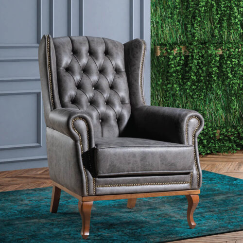 Clio Wingback Armchair - Grey