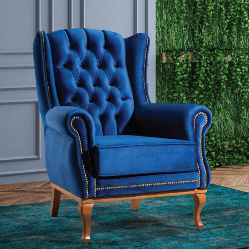 Clio Wingback Armchair - Navy