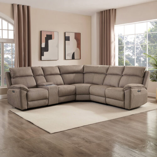 Blaine Modular Electric Corner Sofa - Latte