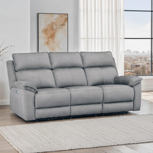 Blaine 3 Seater Electric Recliner Greige