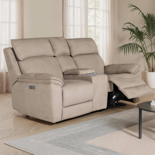 Blaine 2 Seater Electric Recliner Latte