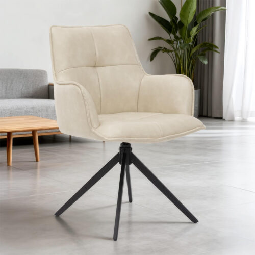 Jacob Dining Chair - Ivory PU